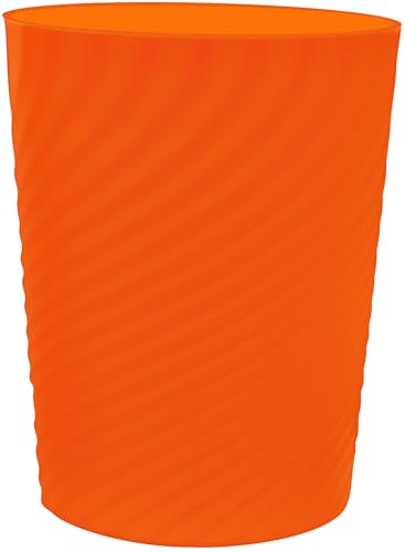 DAJITRE 1.8 Gallon Small Trash Can Wastebasket Recycling Bin Slim Profile for Compact Spaces Bathroom, Office, Bedroom, Kitchen (1.8 Gallon, Orange) - color: orange, size: 1 Pack