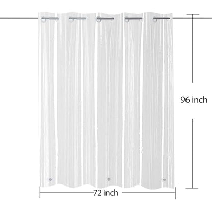 Clear XL Shower Curtain Liner 96 inches Long, Heavy Duty Hooks Free | No Hook Needed Extra Long 72x96 in, PEVA Plastic Vinyl Waterproof Bathroom Curtain Transparent Shower Liner - color: Clear, size: 72"W x 96"L (Pack of 1)