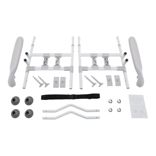 Toilet Safety Rails for Seniors Toilet Safety Frame with with 4 Clamps Adjustable Height & Width 330lb Toilet Handles for Elderly and Disabled Fit Any Toilet (Grey) - color: Grey