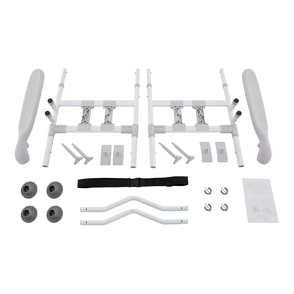 Toilet Safety Rails for Seniors Toilet Safety Frame with with 4 Clamps Adjustable Height & Width 330lb Toilet Handles for Elderly and Disabled Fit Any Toilet (Grey) - color: Grey