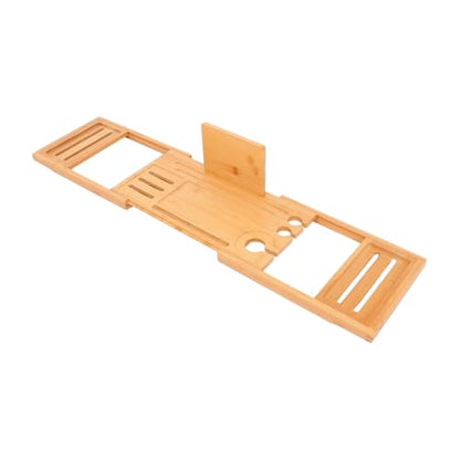PRETYZOOM Bamboo Bathtub Trays Expandable Bath Tray Table Spa Tub Organizers Easy Clean
