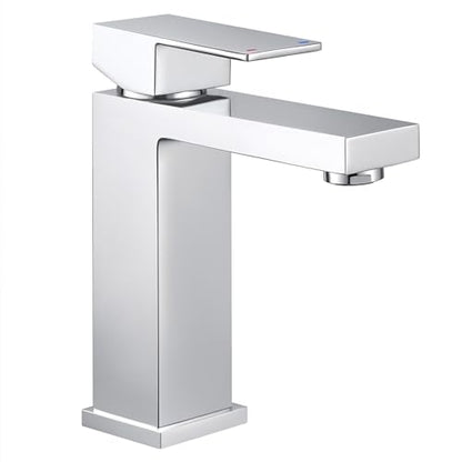 KES Chrome Bathroom Sink Faucet Single Hole Bathroom Faucets Single Handle for Modern Washroom Vanity RV Farmhouse Sink cUPC Certified Lead-Free, L3120ALFF12-CH - color: Chrome, style: NO Drain - Short Faucet