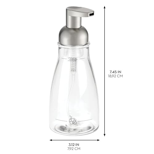 iDesign Refillable Foaming Soap Dispenser for Kitchen or Bathroom Vanity - Set of 2 - Clear/Brushed Nickel - color: Clear/Brushed Nickel, style: Pack of 2