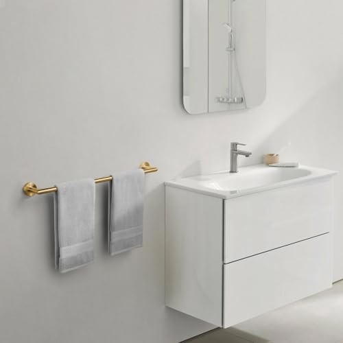 Bathroom Towel Bar 24 Inch Towel Rack Wall Mount Bath Towel Holder Modern Towel Rod Gold Bath Towel Hanger Stainless Steel Brushed Brass Bathroom Accessories Towel Rail Single Towel Bars Brushed Gold - color: Brushed Gold, size: 24 Inch