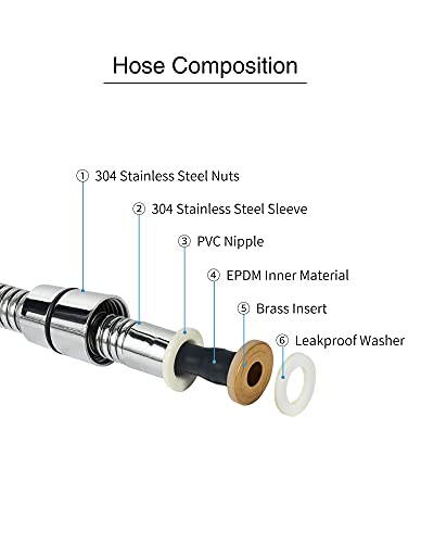 PHASAT Shower Hose,47 Inches or 3.9 Ft Handheld Shower Head Hose Replacement,Chrome,A3107C-1.2 - color: Chrome, size: 47 Inches