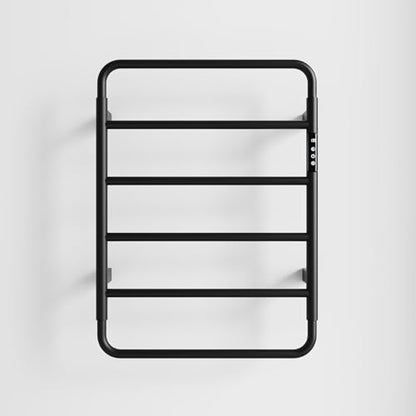 Towel Warmer, Stainless Steel Heated Towel Racks for Bathroom, 6 Bars Wall Mounted Towel Heater with Intelligent Touch Screen Timer & Temperature Adjustment, Plug-in/Hard-Wired, Black - color: Black, size: 6-Bar