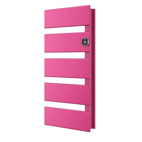 5 Panel Pink Heated Towel Rack for Bathroom Towel Warming | Fast-heat in 2-3 minutes. Dry towels in 4 hours. Smart thermo control and precise timer, Work with Smart Plug. - size: 5 Panel