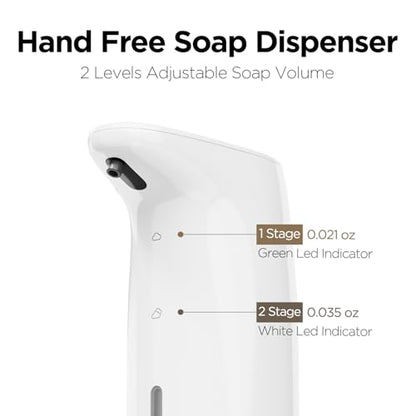 mooas Milky Foaming Hand Soap Dispenser, Automatic, Rechargeable (Ivory) | 2-Level Adjustable, IPX5 Waterproof, USB-C Charging, 10.8oz Capacity, Foaming Soap, Automatic Cleaning, Kitchen, Bathroom - color: Ivory