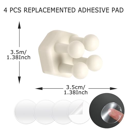 Silicone Toothbrush Holders for Bathroom - Adhesive Shower Toothbrush Holder Wall Mounted, Multi-Function Hook Waterproof Razor Holder Single Hook, Utility Plug Holder for Kitchen Living Room Office - color: Cream