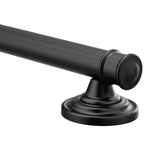 Moen Belfield Matte Black Bathroom Safety 18-Inch Stainless Steel Traditional Bathroom Grab Bar, YG6418BL - color: Matte Black