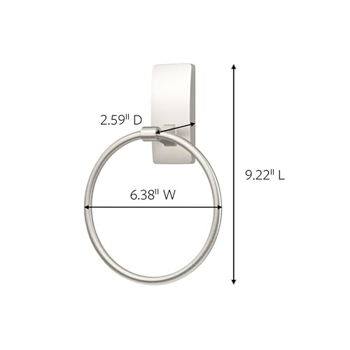 Command Towel Ring, Satin Nickel, 1 Holder, 2 Strips | Hand Towel Holder, For Bathroom Organization, Water Resistant, Damage-Free Hanging with Adhesive Strip, No Tools - color: Satin Nickel