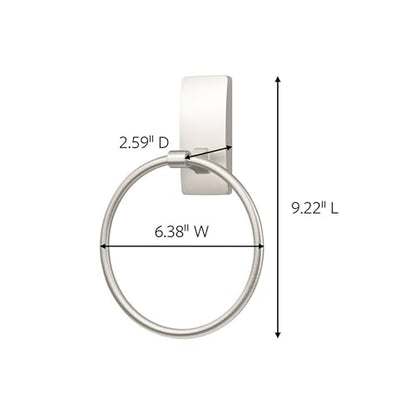 Command Towel Ring, Satin Nickel, 1 Holder, 2 Strips | Hand Towel Holder, For Bathroom Organization, Water Resistant, Damage-Free Hanging with Adhesive Strip, No Tools - color: Satin Nickel