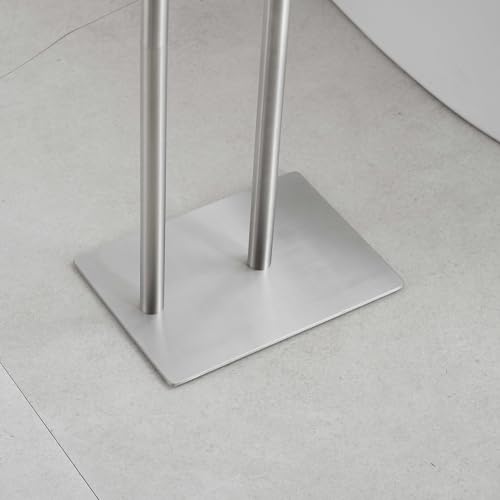 FFK Toilet Paper Holder Free Standing, 21.5" Bathroom Toilet Tissue Roll Holder Stand with Storage, SUS304 Stainless Steel Rustproof, Brushed Nickel - color: Brushed Nickel