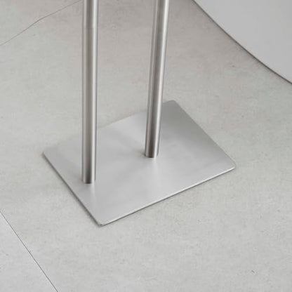 FFK Toilet Paper Holder Free Standing, 21.5" Bathroom Toilet Tissue Roll Holder Stand with Storage, SUS304 Stainless Steel Rustproof, Brushed Nickel - color: Brushed Nickel