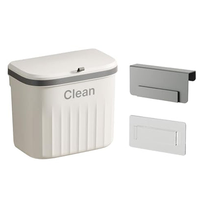 8.5L Wall Mounted Kitchen Trash Can Large Capacity Kitchen Garbage Cans with Lid Hanging Trash Bin for Bathroom Decor