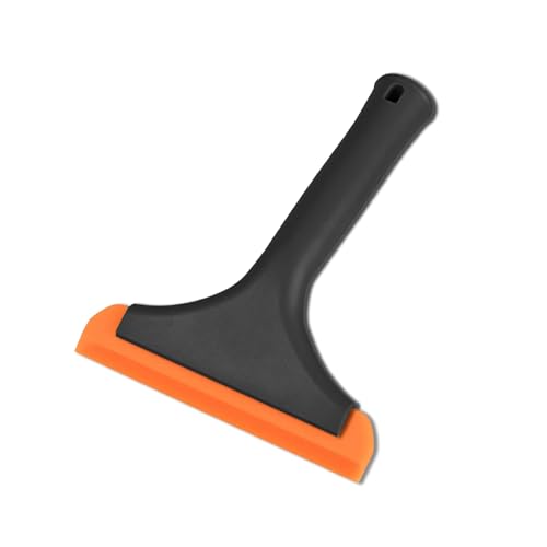 Small Silicone Window Squeegee, Auto Windshield Water Blade Scraper, Multifunctional Auto Squeegee with 5.9 Inch Blade and Non-Slip Handle for Car Window, Home Cleaning (Black, 1PCS) - color: Black