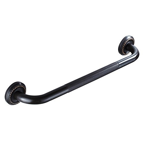 16-Inch Grab Bar Featuring Anti-Slip Handrail, Solid Brass, Oil Rubbed Bronze, Heavy-Duty Construction Armrest, Bathroom Bathtube Shower Safety Rail - color: Mh, size: 16 Inch (Pack of 1)
