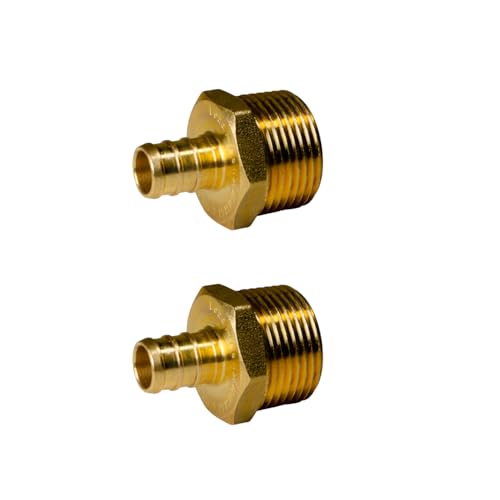 2 Pack XFITTING 1/2 inch Pex x 3/4 inch Male NPT Adapter, Barb Crimp - size: 1/2" Pex x 3/4" Male