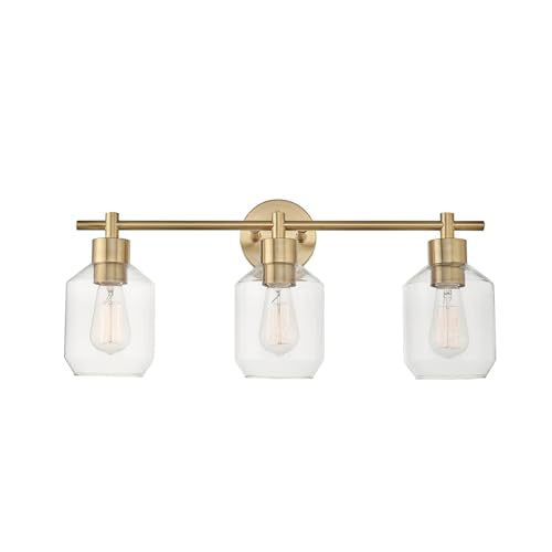 Globe Electric 51638 3-Light Vanity All-in-One Bathroom Set, 5 Piece Gold Finish - color: Gold