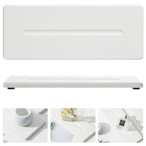 2 Pack Diatomite Stone Sink Tray, Water Absorbing Mat for Kitchen & Bathroom Counter, Quick Dry Soap Dish Makeup Vanity Caddy,Sponge Holder Organizer, White - 2pcs of 9"x 3.5" - color: 2 Pcs - White - 9"x 3.5"