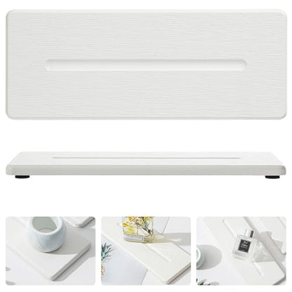2 Pack Diatomite Stone Sink Tray, Water Absorbing Mat for Kitchen & Bathroom Counter, Quick Dry Soap Dish Makeup Vanity Caddy,Sponge Holder Organizer, White - 2pcs of 9"x 3.5" - color: 2 Pcs - White - 9"x 3.5"