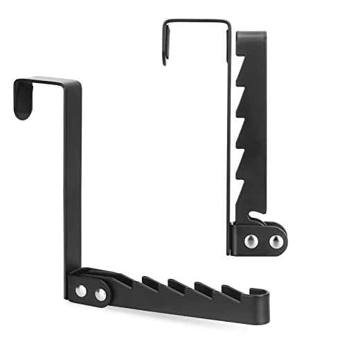 FYY Over the Door Hooks Hanger, 1 Pack Collapsible Folding Over The Door Organizer Rack Space Saving Hanging Storage Hanger for Clothes, Coats, Towels for Bedroom Bathroom Black - color: Black, size: Short: 6.02 inch, style: 1 Pack