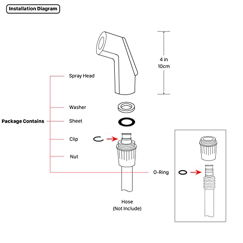 Kitchen Sink Side Spray Head, Sink Sprayer Attachment, Pull Out Spray Head, Faucet Sprayer Replacement, Brushed Nickel