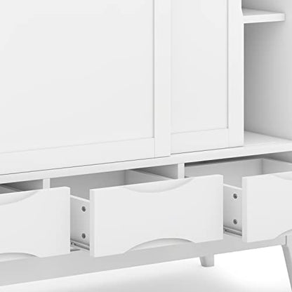 SIMPLIHOME Lowry 39" Acacia Wood Cabinet in Distressed Golden Wheat - color: White, size: 48 inch