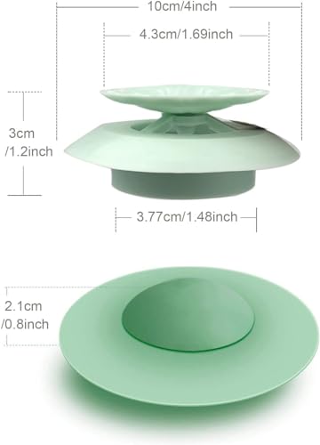 Bathtub Drain Stopper, 5 Pack Silicone Tub Stopper & Hair Catcher | Shower drain cover strainer, easy install & clean, protects bathroom and kitchen drains from hair and debris