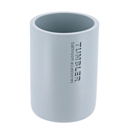 Bathroom Cup, Toothbrush & Toothpaste Holder, Modern, Matte Light Blue | Resin, Compact, Vanity Organizer for Toothbrushes, Razors & Makeup Brushes, Easy to Clean Surface, Durable Construction - color: Light Blue