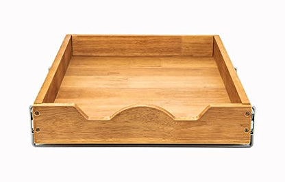 DINDON Pull Out Cabinet Organizer (11" W x 18" D) 1 Tier，Single Tier Oak Wood Under Cabinet Slide Out Shelf Drawer Box… - color: Oak Wood, 1 Tier, size: 11" W x 18" D