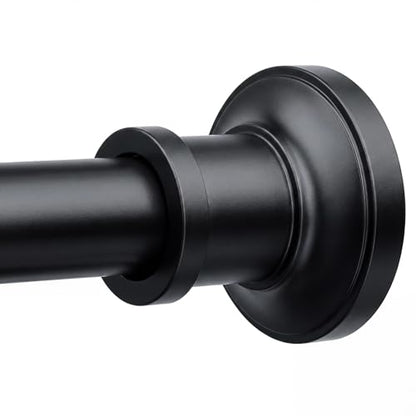Black Tension Curtain Rod 24 to 64 Inch(2-5.3ft) - Spring Tension Shower Curtain Rod, No Drilling Tension Rod for Curtains Windows Closet Kitchen - color: Black, size: 24-64 Inches