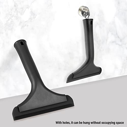 Small Silicone Squeegee Window Shower Squeegee Tool,Auto Water Blade for Car Windshield, Window, Mirror, Glass Door,Bathroom - color: Black+black
