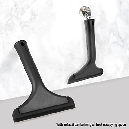 Small Silicone Squeegee Window Shower Squeegee Tool,Auto Water Blade for Car Windshield, Window, Mirror, Glass Door,Bathroom - color: Black+black
