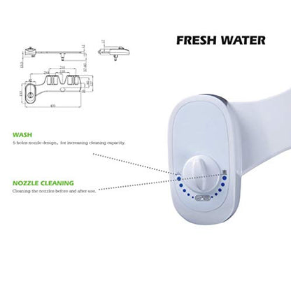 Bidet Toilet Seat Attachment, Nozzle Self- Cleaning, Fresh Water Spray Non-Electric Mechanical Bidet Toilet Seat Attachment, Flushing Sanitary Device,Save Toilet Paper (White)