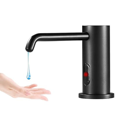 Touchless Automatic Soap Dispenser Built in Sink Electric Soap Dispenser | Sensor Soap Dispenser Complete With Bottle And Pump Suitable For Household Kitchen Indoor Bathroom Public Wash Sink Use - size: Drip-black