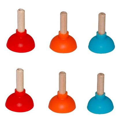 6PCS Tiny Toilet Plunger Shape Phone Holder,Mini Colorful Plunger Holder, Sucker Stand for Supporting Cellphone, Moblie Phone, PSP