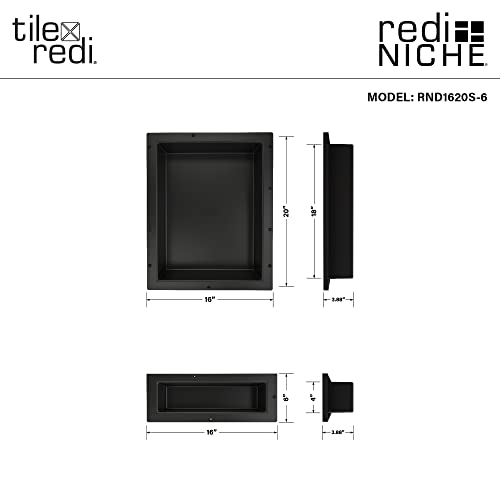 Redi Niche Double Recessed Shower Shelf – Black, Two Shelves, 16-Inch x 26-Inch x 4-Inch - size: 26" H x 16" W, style: 2 Shelves