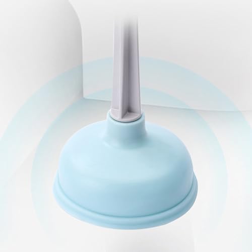 Rubber Toilet Plunger, Strong Suction Toilet Drain Plunger for Kitchen, Bathroom, Laundry Room Use Bathroom Accessories (Blue) - color: Blue