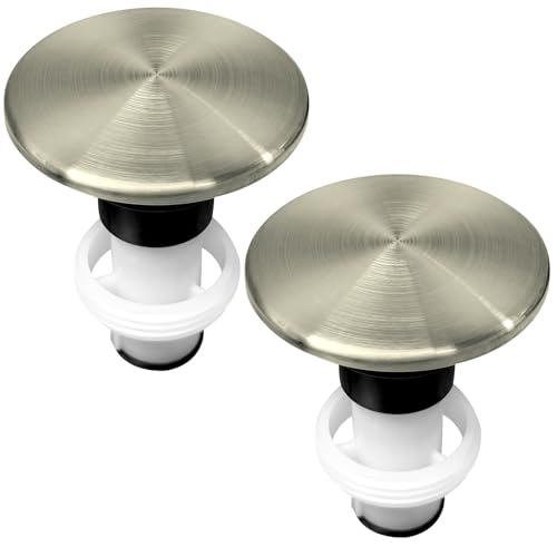 972-098J Brushed Nickel Plumbing-Equipment for Sink Drain Sink Stopper | Part Push and Seal Drain Assembly 35338-06XX Bathroom Drain Sink Plug 2PCS