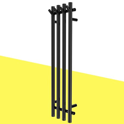 Heated Towel Rack, Towel Warmer with Timer, Wall Mounted hot Towel Warmer Rack for Bathroom, Hardwired or Plug-in Models Vertical Towel Heater - color: Matte Black