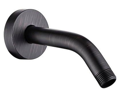 BRIGHT SHOWERS Brass Shower Arm with Flange 6 Inch Wall Mounted Shower Pipe Arm Extension for Fixed Shower Head and Handheld Showerhead, Oil-Rubbed Bronze - color: Oil Rubbed Bronze, style: Basic 6 Inch