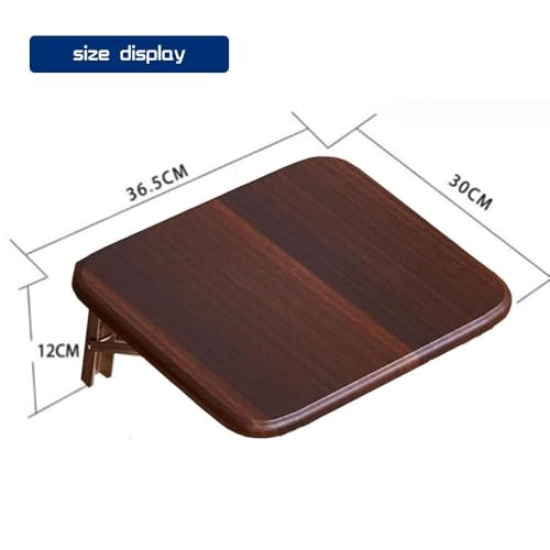 Folding Wall-Mounted Shoe Changing Stool, High-End Entrance Hall Foyer Chair, Invisible Household Folding Stool (Brown) - color: Brown