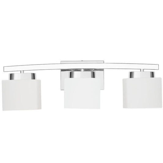 3-Light Bathroom Light Fixture Over Mirror, Modern Chrome Vanity Fixture with Milky Glass Shade, 23 inches Bath Light for Bath Vanity Lighting - color: ‎Polished Chrome, size: 3-Light