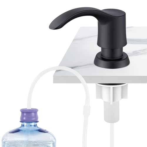 Kitchen Sink Soap Dispenser - Matte Black, G080B-G | Sink Soap Dispenser Pump with 40" Silicone Soap Dispenser Extension Soap Tube, Say Goodbye to Frequent Refills - color: Matte Black, size: with Hose