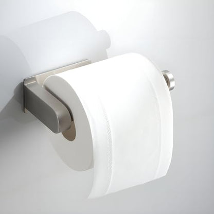 YIGII Self Adhesive Toilet Paper Holder - Bathroom Toilet Paper Holder Stand no Drilling Stainless Steel Brushed - color: Silver