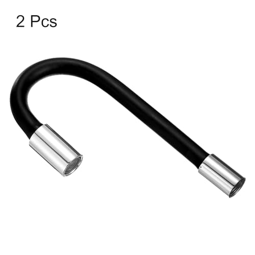 uxcell 2pcs Foaming Extension Tube, Faucet Lengthen Extender, Sink Drain Extension Tube, Bathroom Faucet Extender, Extension Flexible Water Hose Adapter Black (50cm) - color: Black, size: 50cm