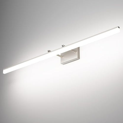 Aipsun 48inch Brushed Nickel Bathroom Llight Fixtures LED Vanity Light Adjustable Modern Vanity Lights Over Mirror Rotatable Lighting 5500K - color: Brushed Nickel, size: 47.2 in