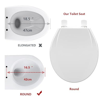 17" Round Toddler Toilet Seat, Built-In Potty Training Seat with Soft Quiet Close Non-Slip Design, Magnetic Kids Seat and Cover for Family Bathrooms, Durable and Easy to Clean,Pink - color: Pink, with Toddler Seat, size: Round (17″)