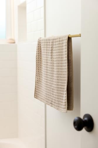 GEOMETRY Taupe Waffle Hand Towel - color: Taupe, size: 18" x 30" (1 Pack)